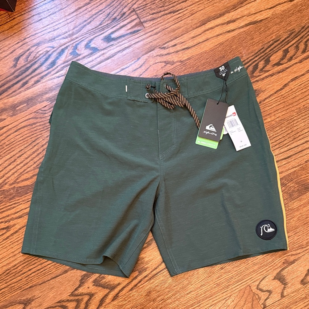 Quiksilver Olive Green Swim Shorts